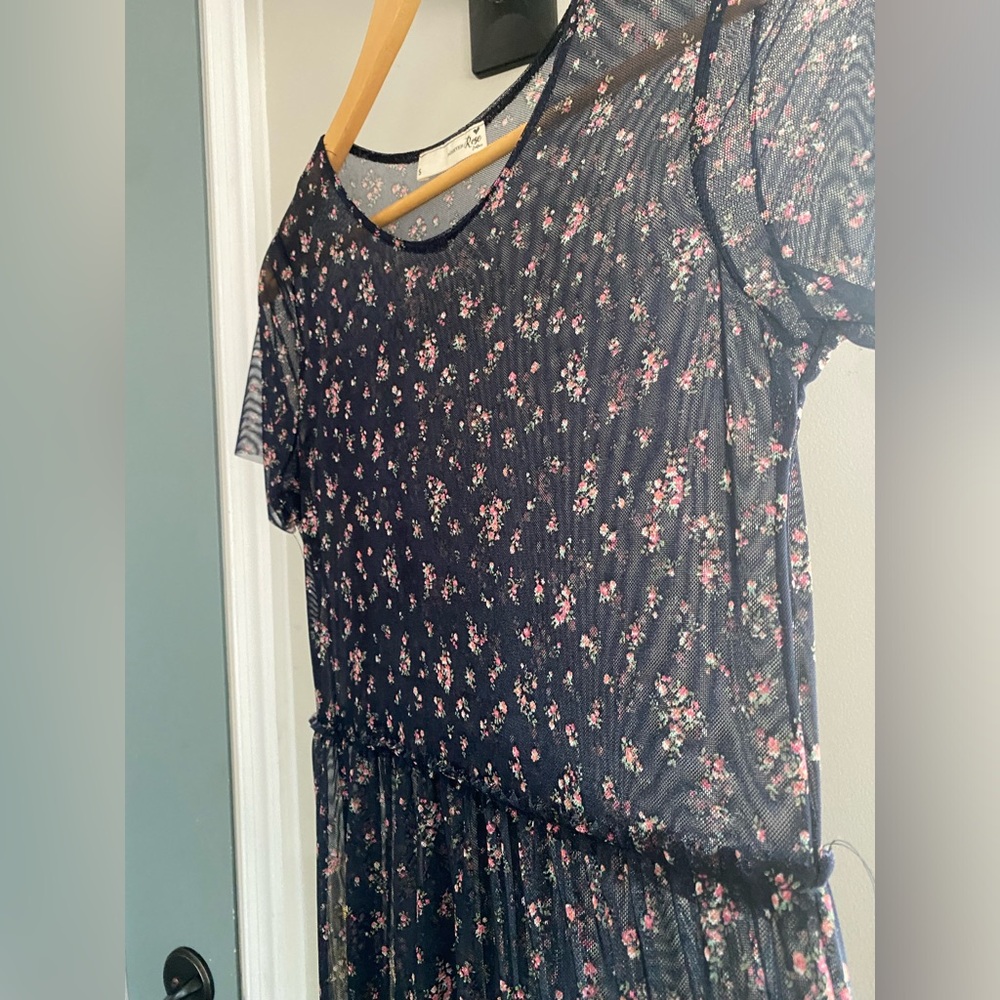 Forever Rose Couture sheer floral maxi dress